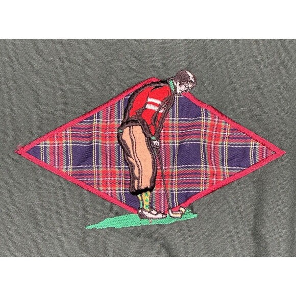 Vintage Sport Architect Golf Sweater Men’s M Green Embroidery Pullover READ - Picture 3 of 7